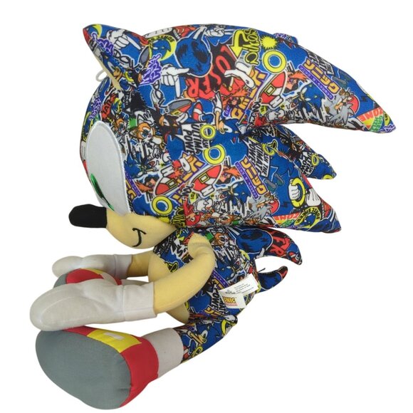 Toy Factory Sonic‎ The Hedgehog Plush Toy 18" Sticker Bomb Design Multicolor - Picture 3 of 15